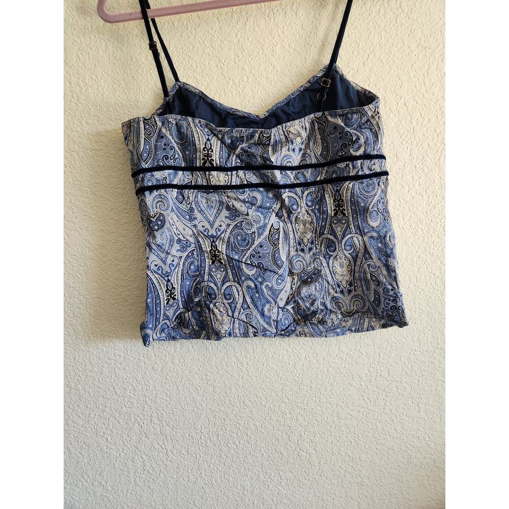 Y2k Tommy Hilfiger Suede Paisley Tank Top LG - Picture 2 of 9